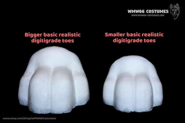 Realistic digitigrade foam toes