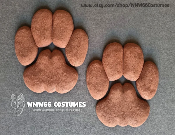 Realistic feline feetpaw paw pads costume cosplay rubber polyurethane