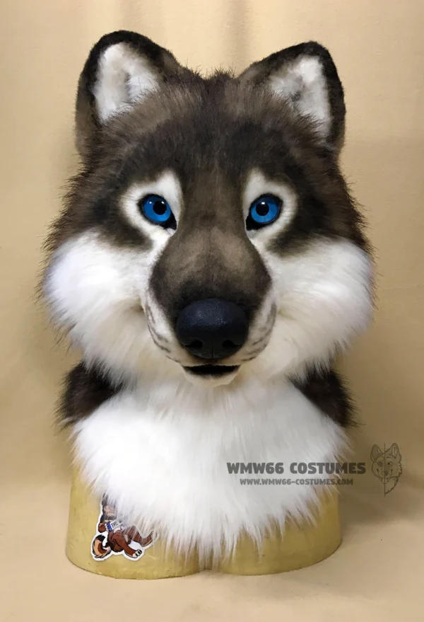Realistic wolf head base 3D printed