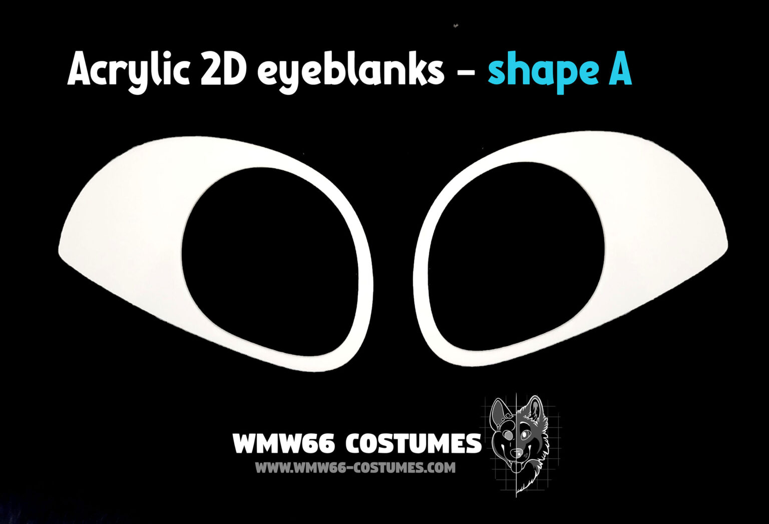 2D acrylic fursuit eye blanks - shape A - WMW66 Costumes